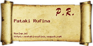 Pataki Rufina névjegykártya